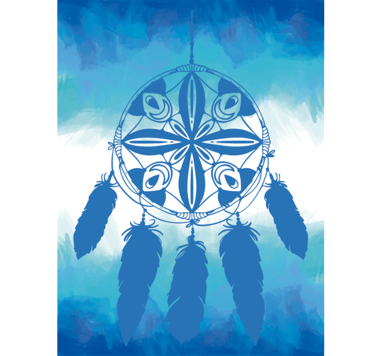 Blue roller blind ornamental dreams - TenStickers