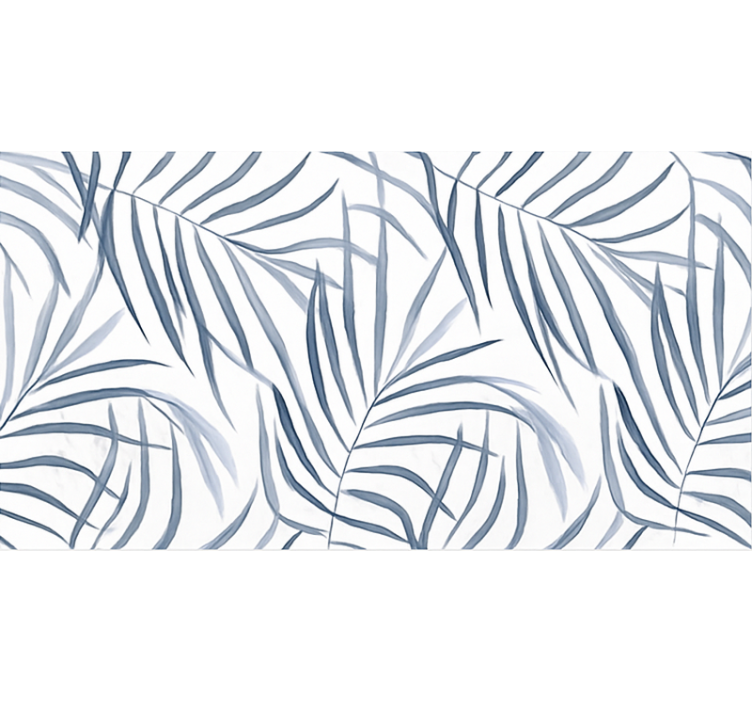 Blue roller blind with delicate leaf pattern - TenStickers