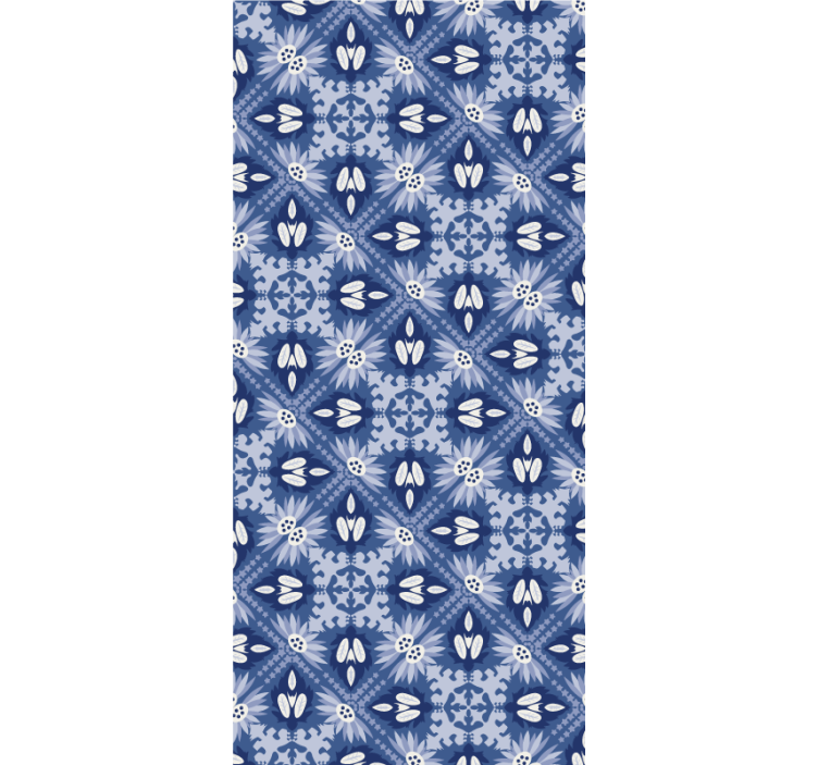 Blue roller blind with blue decorative pattern - TenStickers