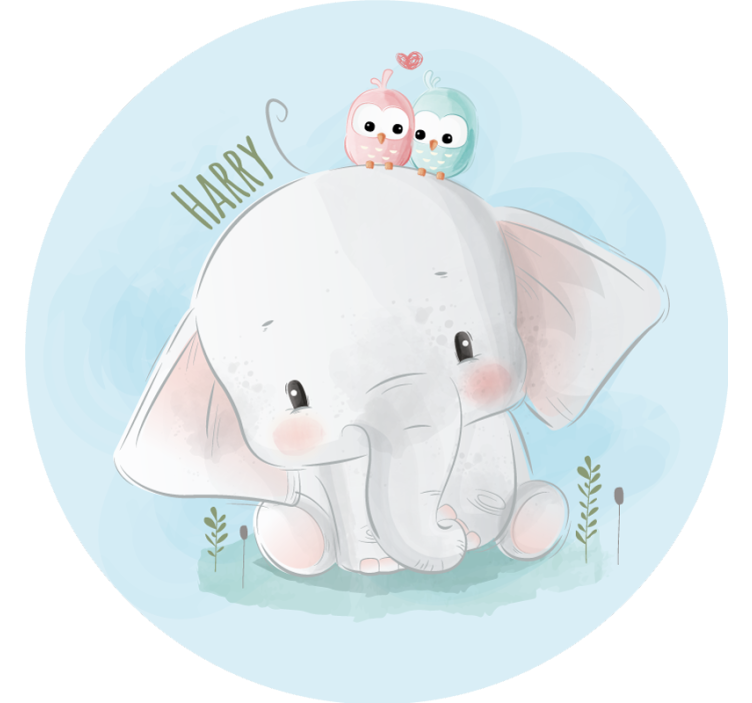 Blue roller blind blue large elephant - TenStickers