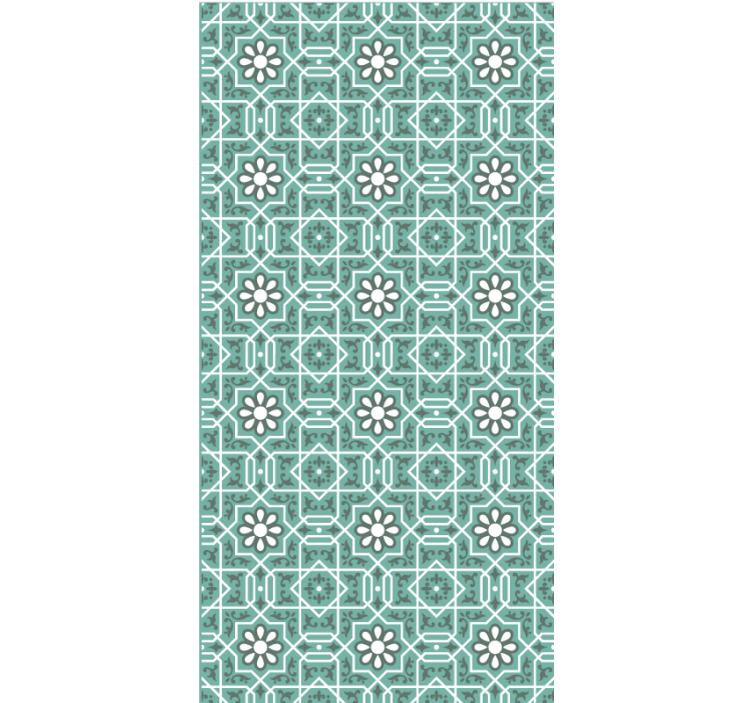 Green roller blind with green floral patterns - TenStickers