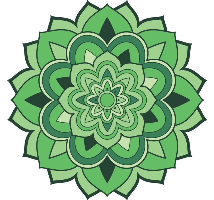 Green roller blind in a green mandala design - TenStickers