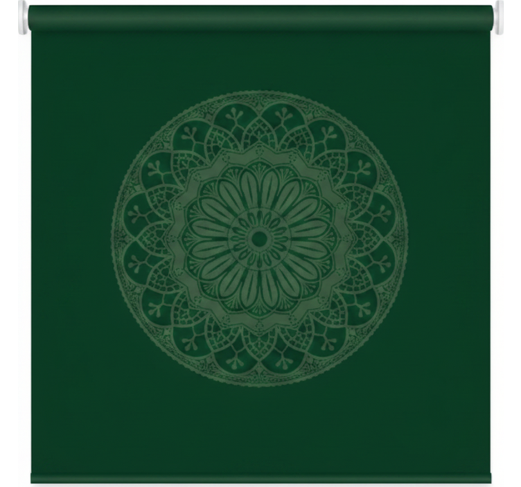 Green roller blind with green mandala design - TenStickers