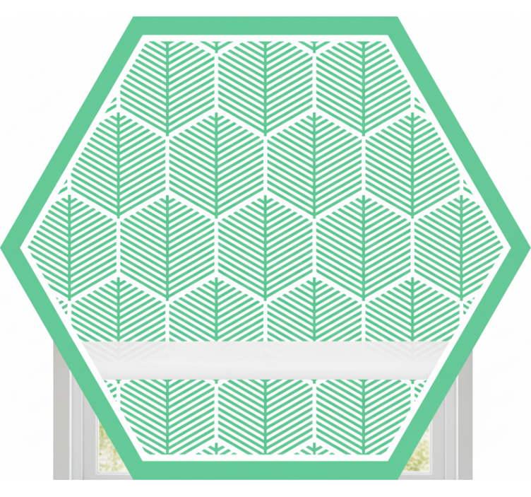 Green roller blind with hexagon green plants design - TenStickers