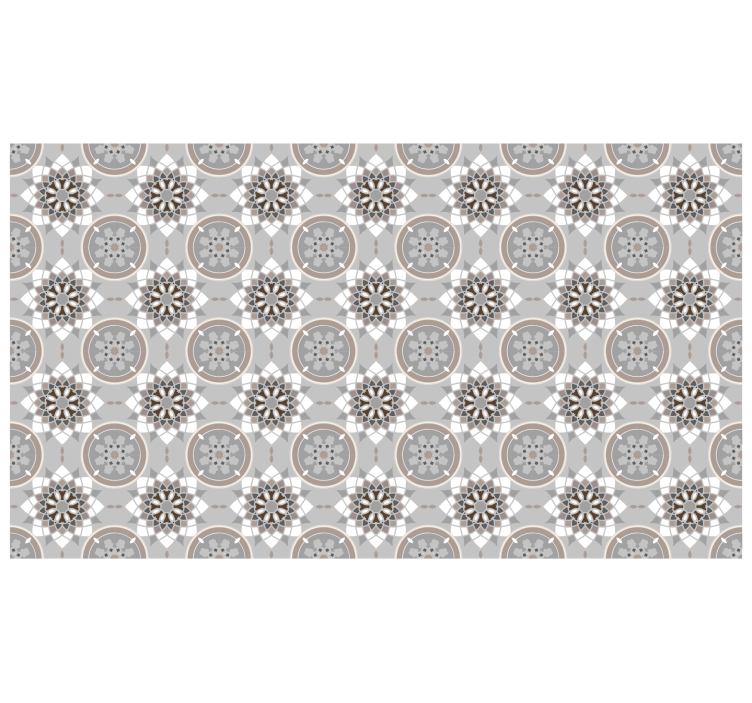 Grey roller blind floral floor tile - TenStickers