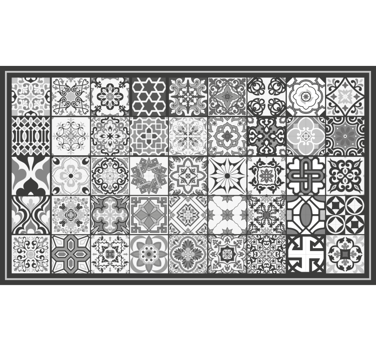 Grey roller blind with dark grey rustic mosaic pattern - TenStickers