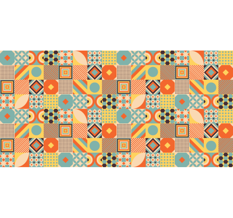 Bedroom roller blind in vibrant mosaic pattern - TenStickers