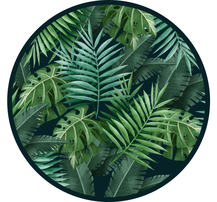 Circular exotic green leaves bedroom roller blind - TenStickers