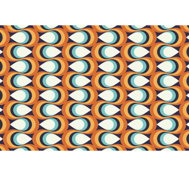Bedroom roller blind with 70s pointed circles design - TenStickers