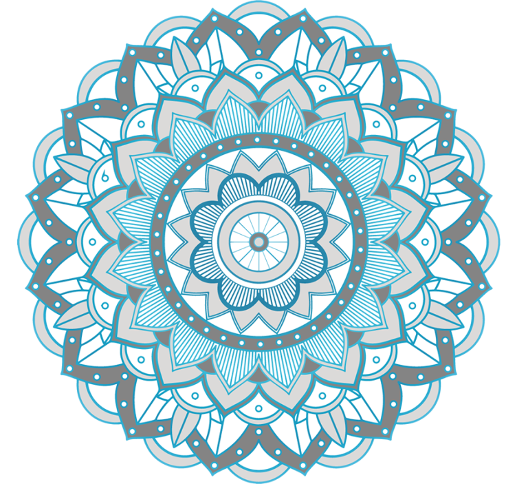 Bedroom roller blind in blue mandala design - TenStickers