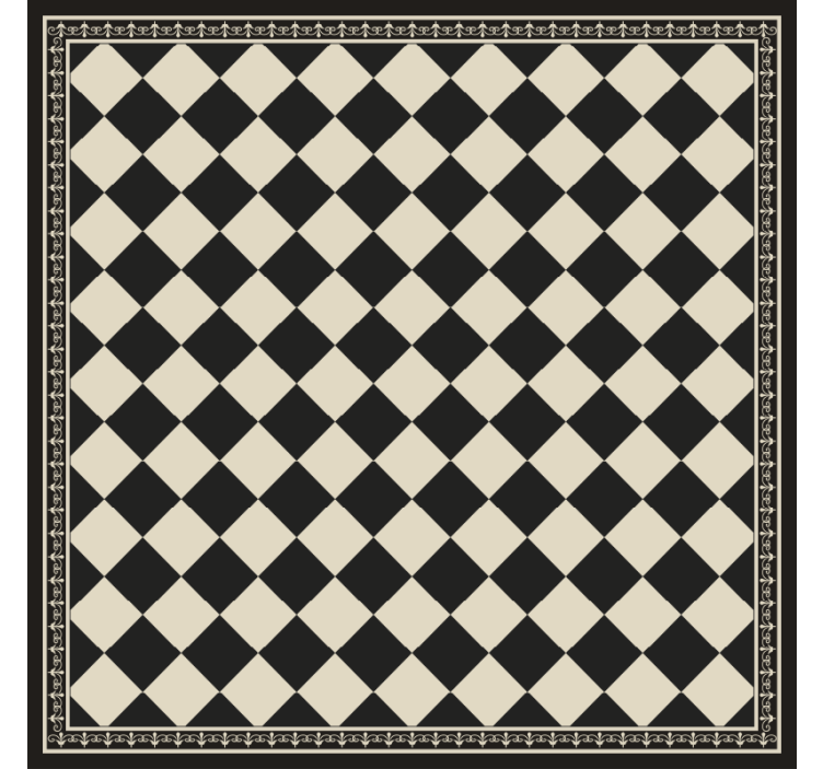 Bedroom roller blind in black checkerboard design - TenStickers