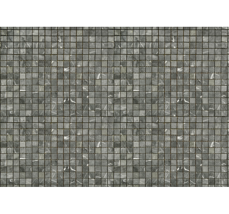 Grey roller blind with black tiles design - TenStickers
