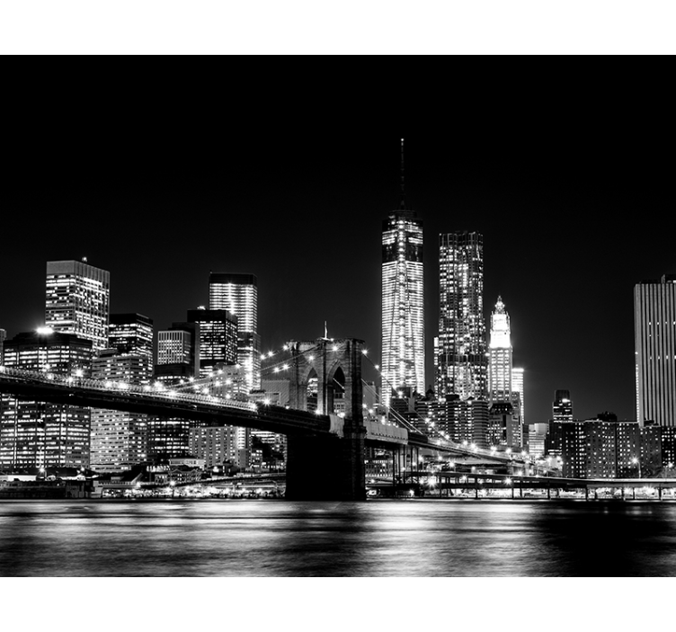 Grey roller blind east river new york mural - TenStickers