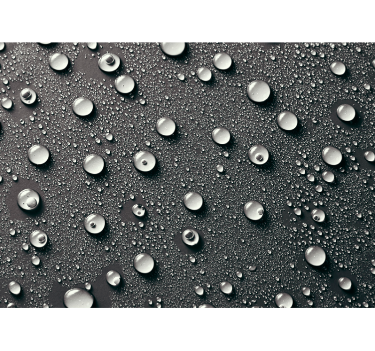 Grey roller blind gray bathroom mural with bubbles - TenStickers