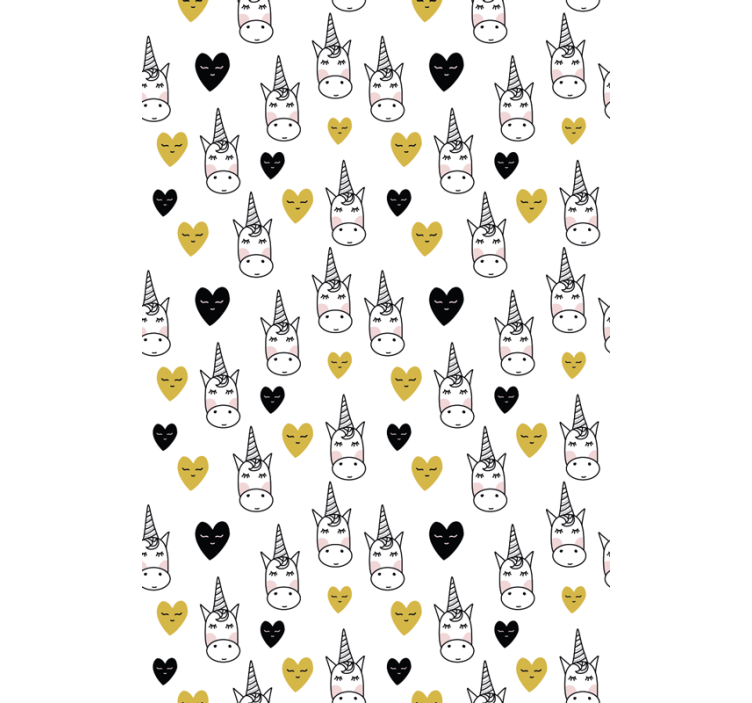 Unicorn Heart Pattern animals roller blind - TenStickers