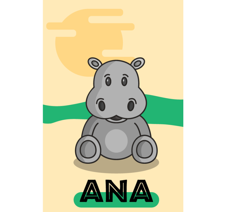 Customizable Hippo animals roller blind - TenStickers