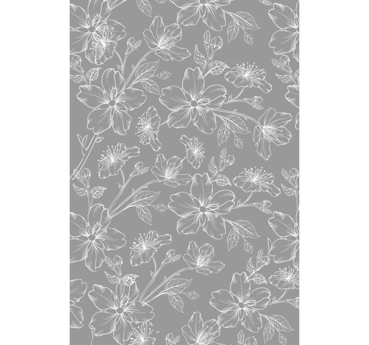 Gray flowers Modern blind - TenStickers