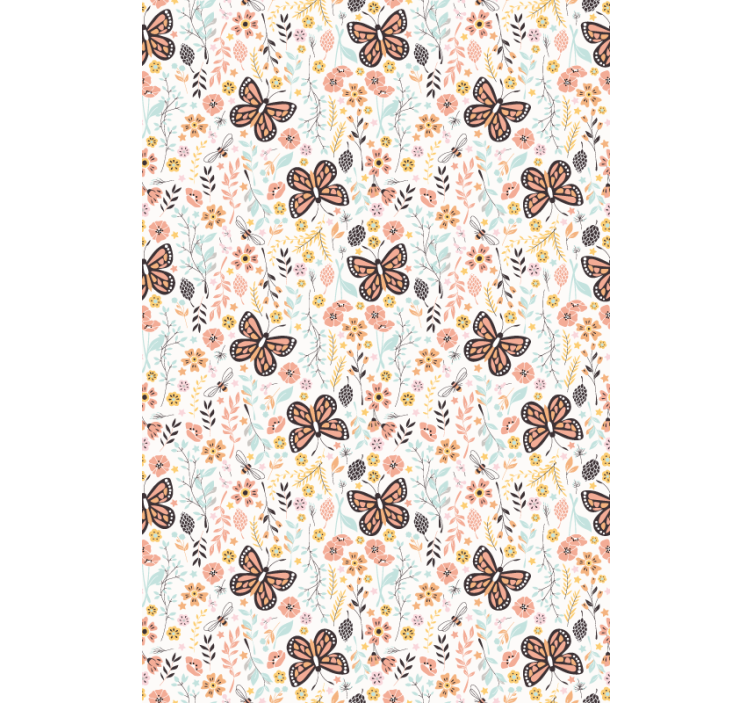Butterfly Garden Pattern floral roller blind - TenStickers