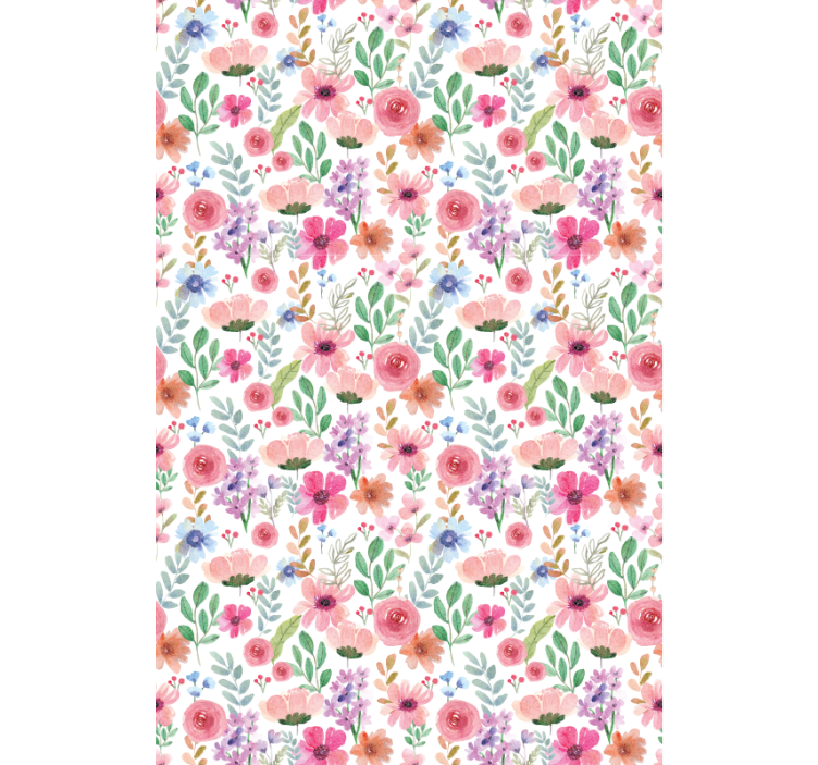 Floral Pattern Elegance roller blind flowers - TenStickers