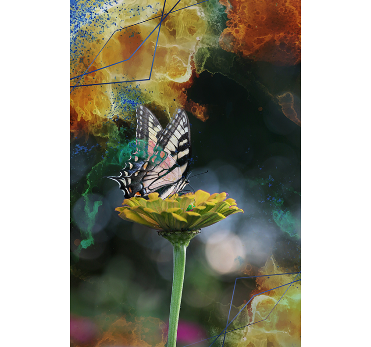 Butterfly roller blind butterfly floral design - TenStickers