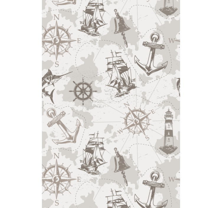 Nautical Exploration Motifs vintage roller blind - TenStickers