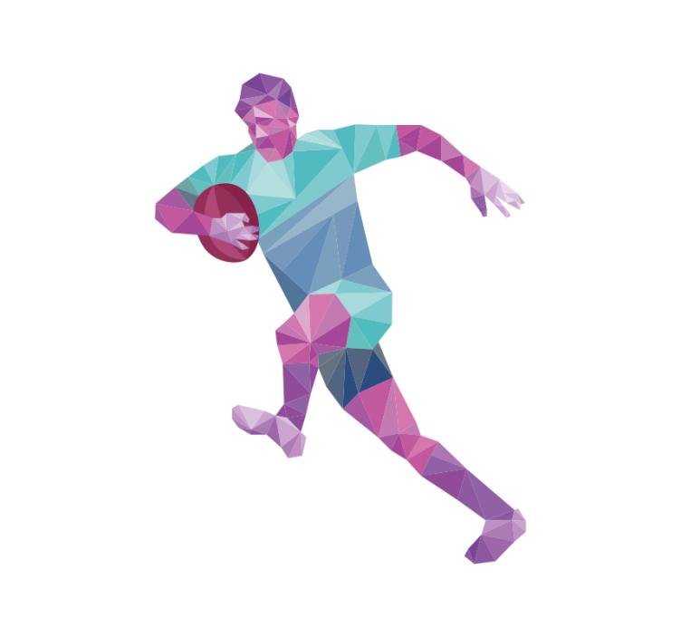 Geometric Rugby Player roller blind sports - TenStickers