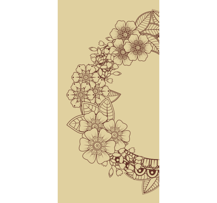 Floral roller blind floral outline pattern - TenStickers