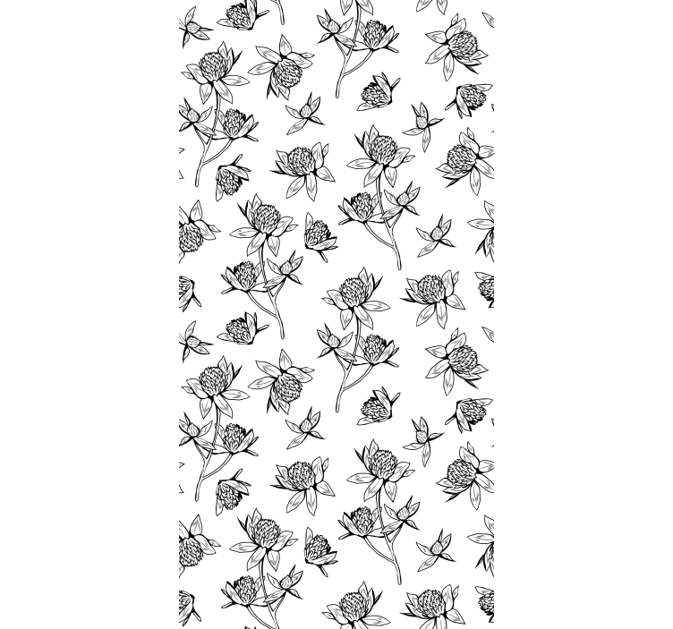 Black and white floral design Living room blind - TenStickers