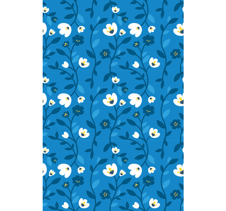 Blue ascending theme roller blind flowers - TenStickers