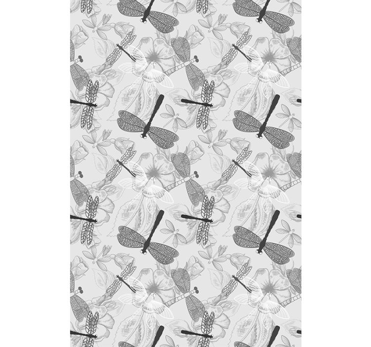 Roller blind flowers dragonflies and flowers - TenStickers