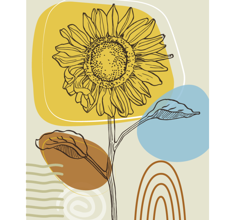 Sunflower with Circles roller blind flowers - TenStickers