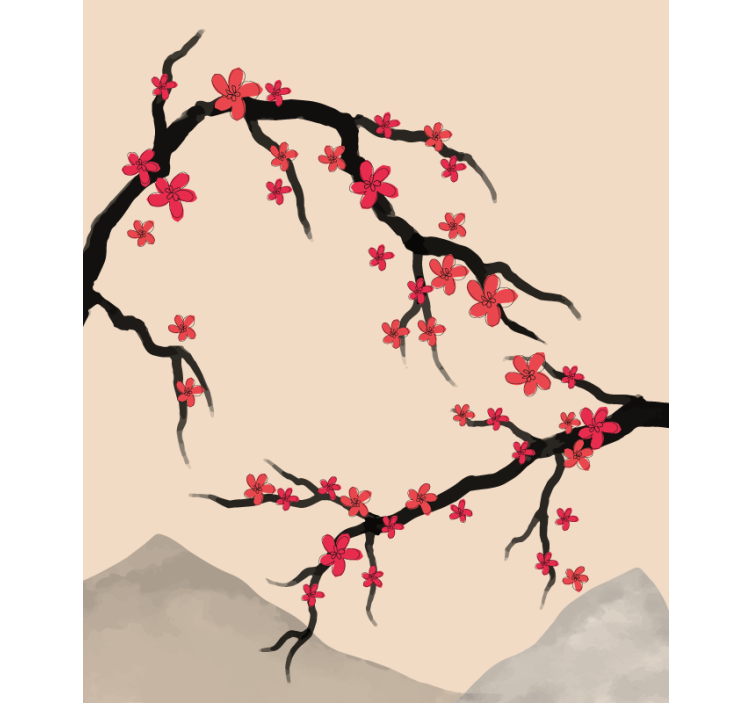 Sakura Branches teenage roller blind - TenStickers