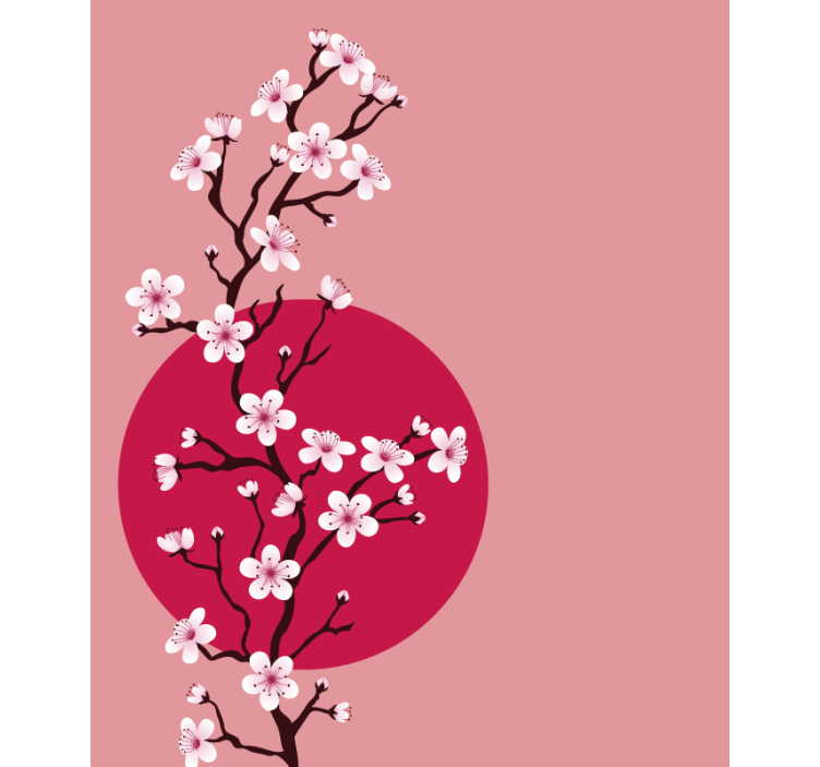 Sakura Blossom Stem roller blind flowers - TenStickers