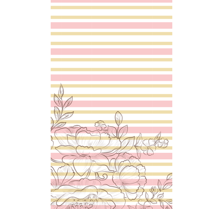 Pale Floral Stripes roller blind flowers - TenStickers