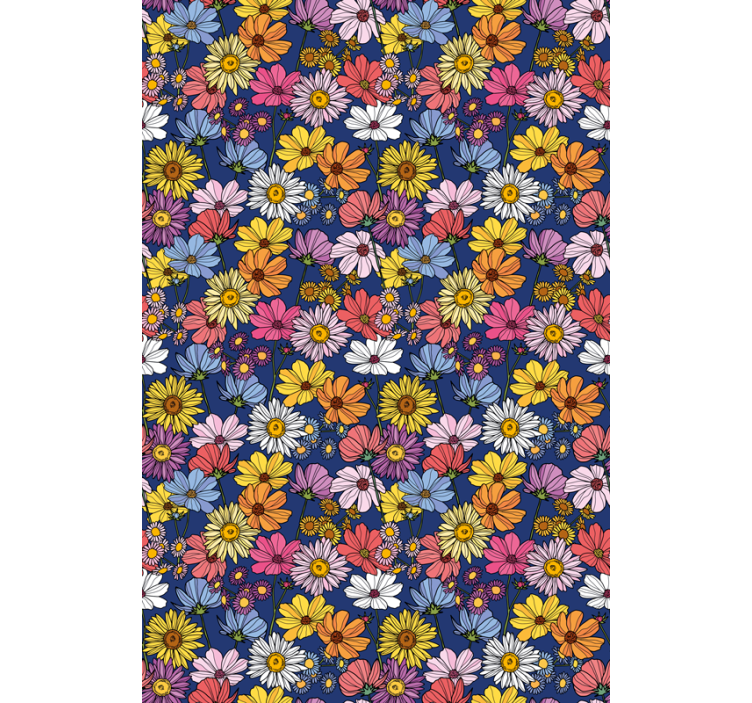Colorful spring arrangement roller blind flowers - TenStickers