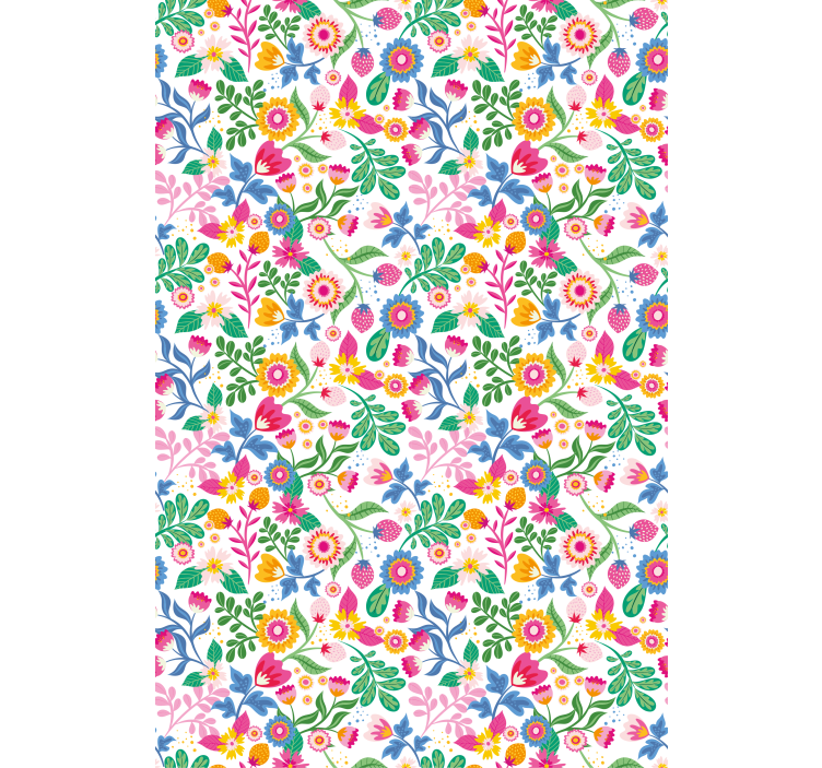 Vibrant Botanical Motif roller blind flowers - TenStickers