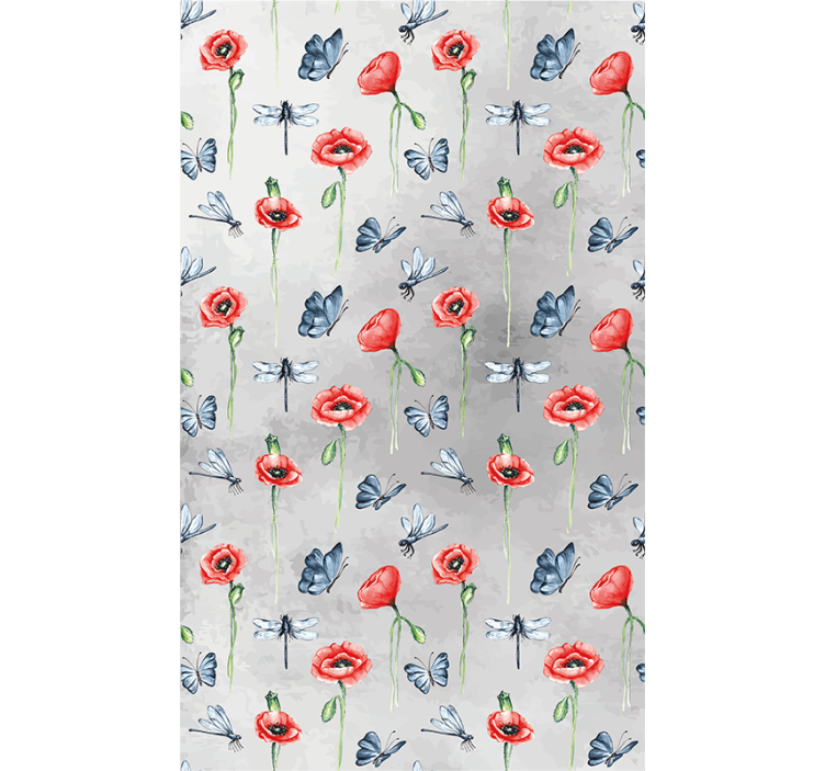 Puppies and insects roller blind flowers - TenStickers