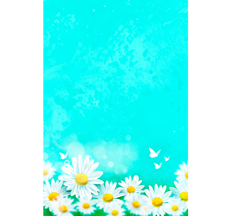 Daisies with Butterflies roller blind flowers - TenStickers