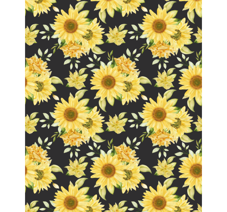 Sunflower Floral Pattern roller blind flowers - TenStickers
