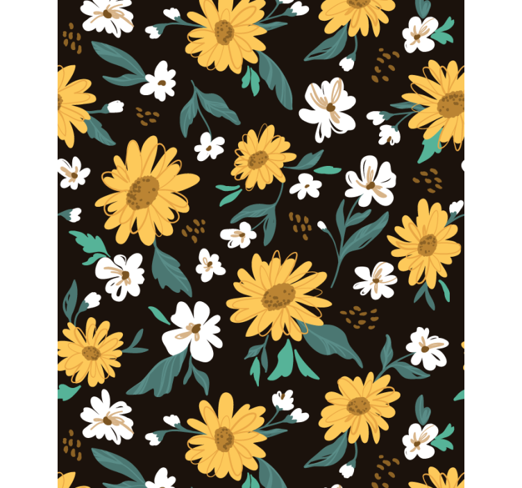 Lively Botanical Motif roller blind flowers - TenStickers