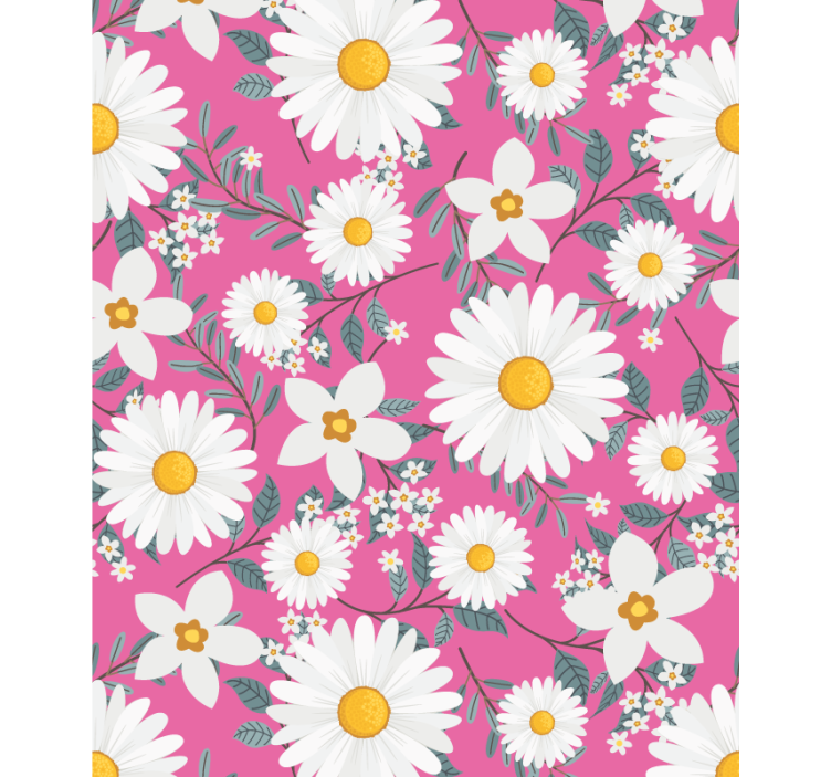 Pink daisies pattern roller blind flowers - TenStickers