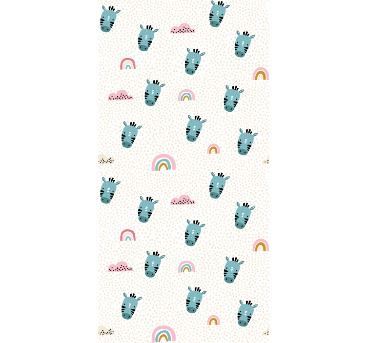 Blue zebras and rainbows kids roller blind - TenStickers