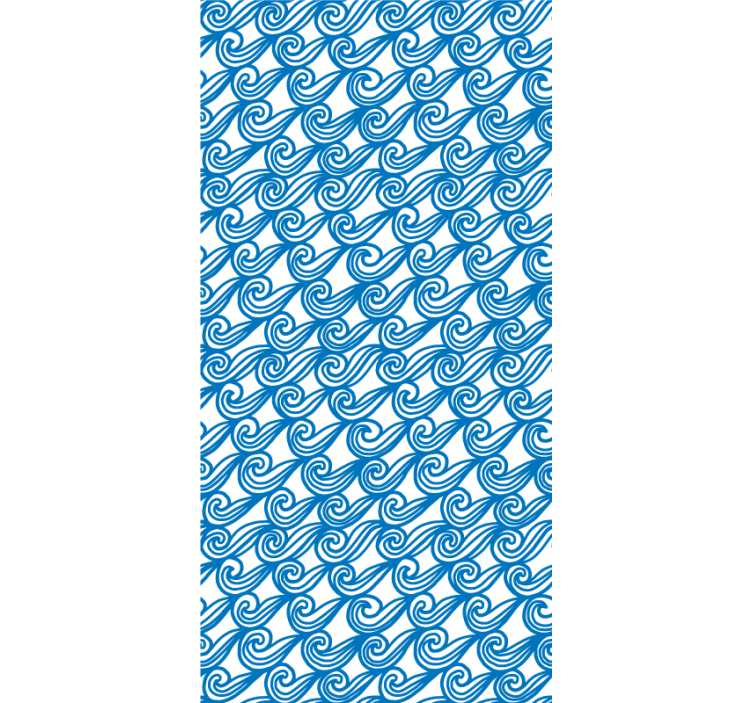Sea waves hand-drawn pattern Living room blind - TenStickers