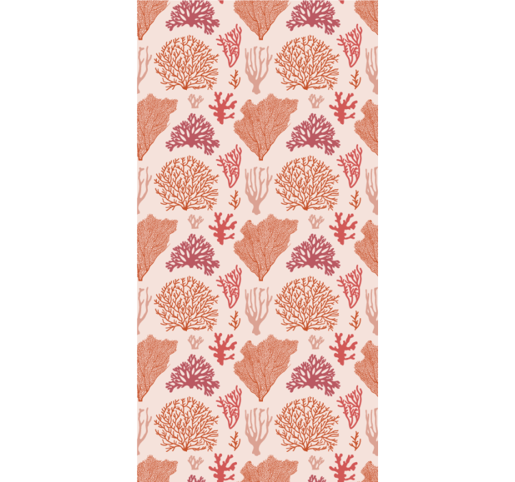 Coral Botanical Pattern roller blind flowers - TenStickers