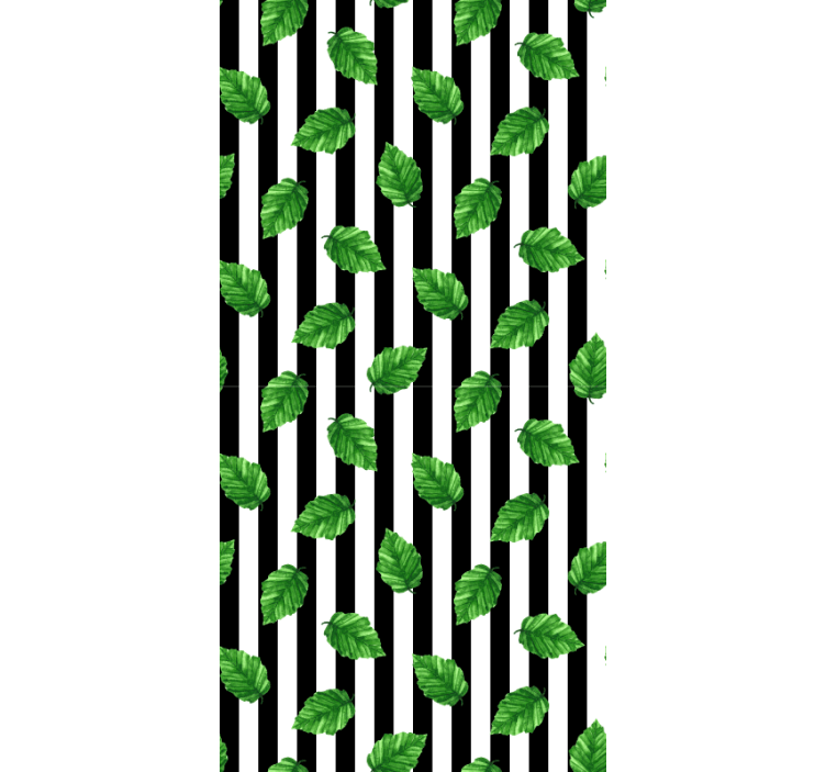 Leafy Striped Pattern roller blind flowers - TenStickers