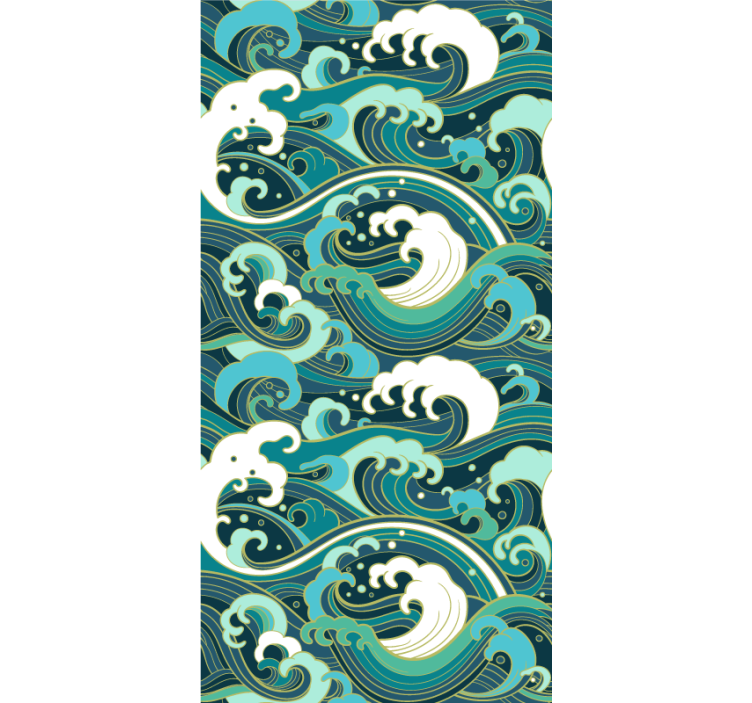 Great wave japan style Living room blind - TenStickers
