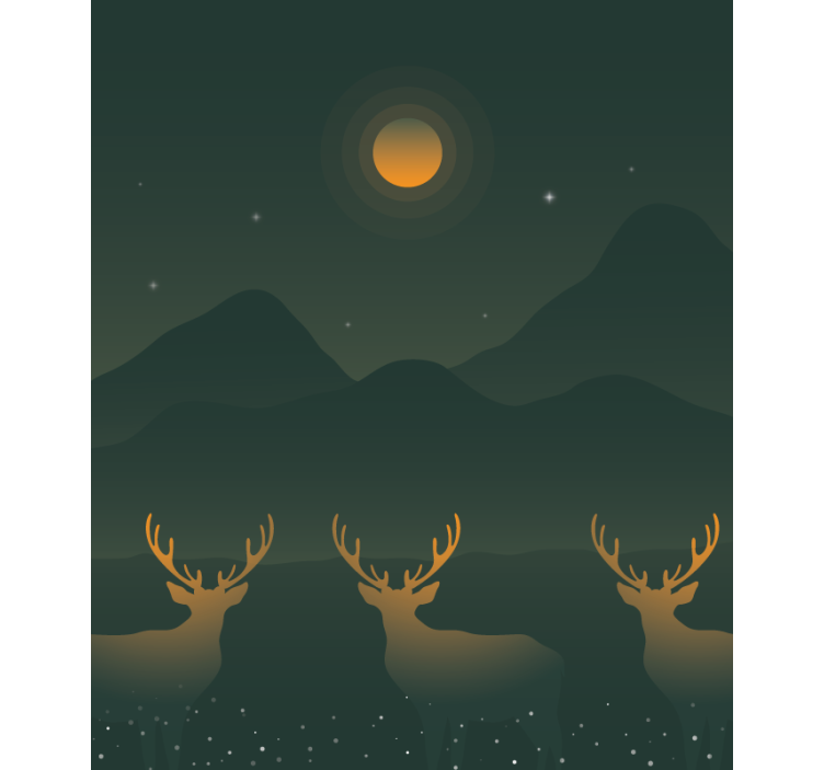 Majestic Deer Silhouettes animals roller blind - TenStickers