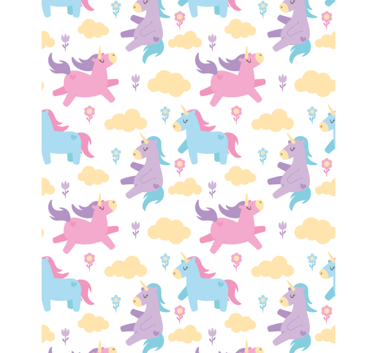 Unicorn pattern with flowers Childrens blind - TenStickers