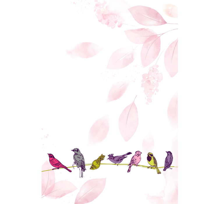 Birds on branch animals roller blind - TenStickers