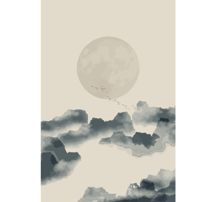 Moonlit cloudscape modern roller blind - TenStickers